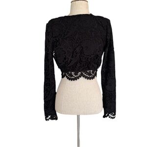 Stone Cold Fox Black Lace Crop Top